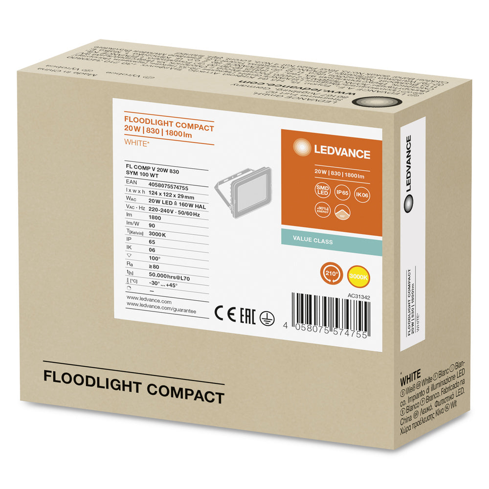 LED reflektor 20W IP65 3000K 100° – vonkajšie LED svietidlo LEDVANCE