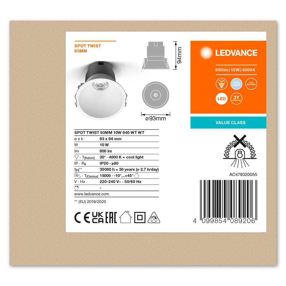 LED stropné svietidlo 10W IP20 4000K 30° – stropné LED svietidlo LEDVANCE