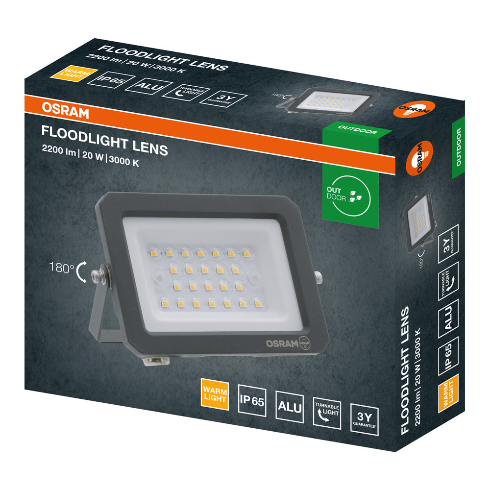 LED reflektor 20W IP65 3000K 110° – vonkajšie LED svietidlo OSRAM