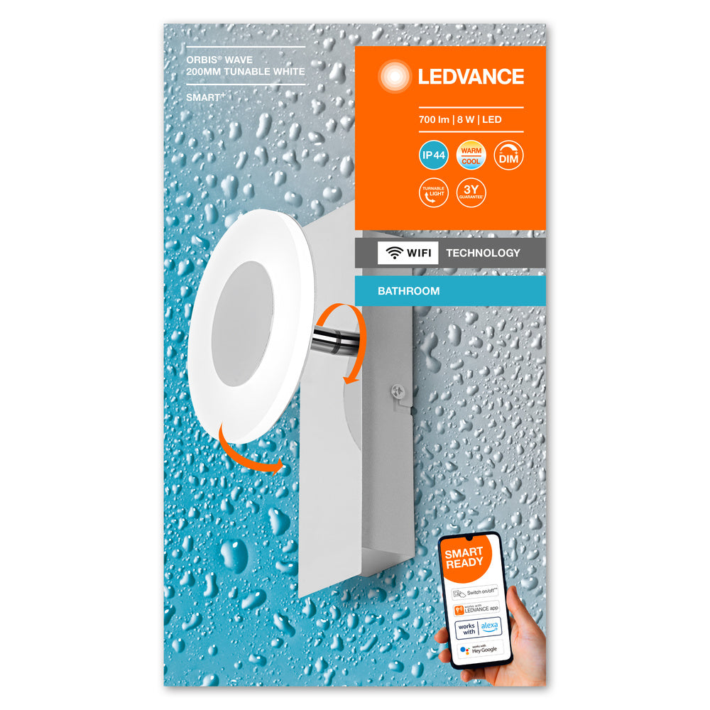 LED nástenné svietidlo 8W IP44 6500K 110° – nástenné LED svietidlo LEDVANCE