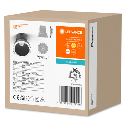 LED stropné svietidlo 5W IP20 3000K 30° – stropné LED svietidlo LEDVANCE
