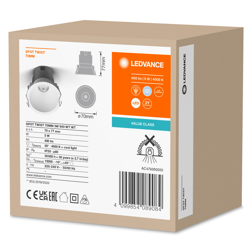 LED stropné svietidlo 5W IP20 4000K 30° – stropné LED svietidlo LEDVANCE