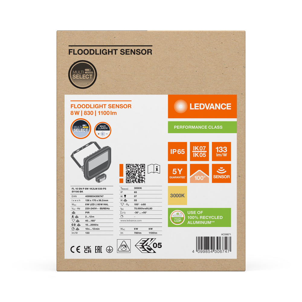 LED reflektor 8W IP65 3000K 100° – vonkajšie LED svietidlo LEDVANCE