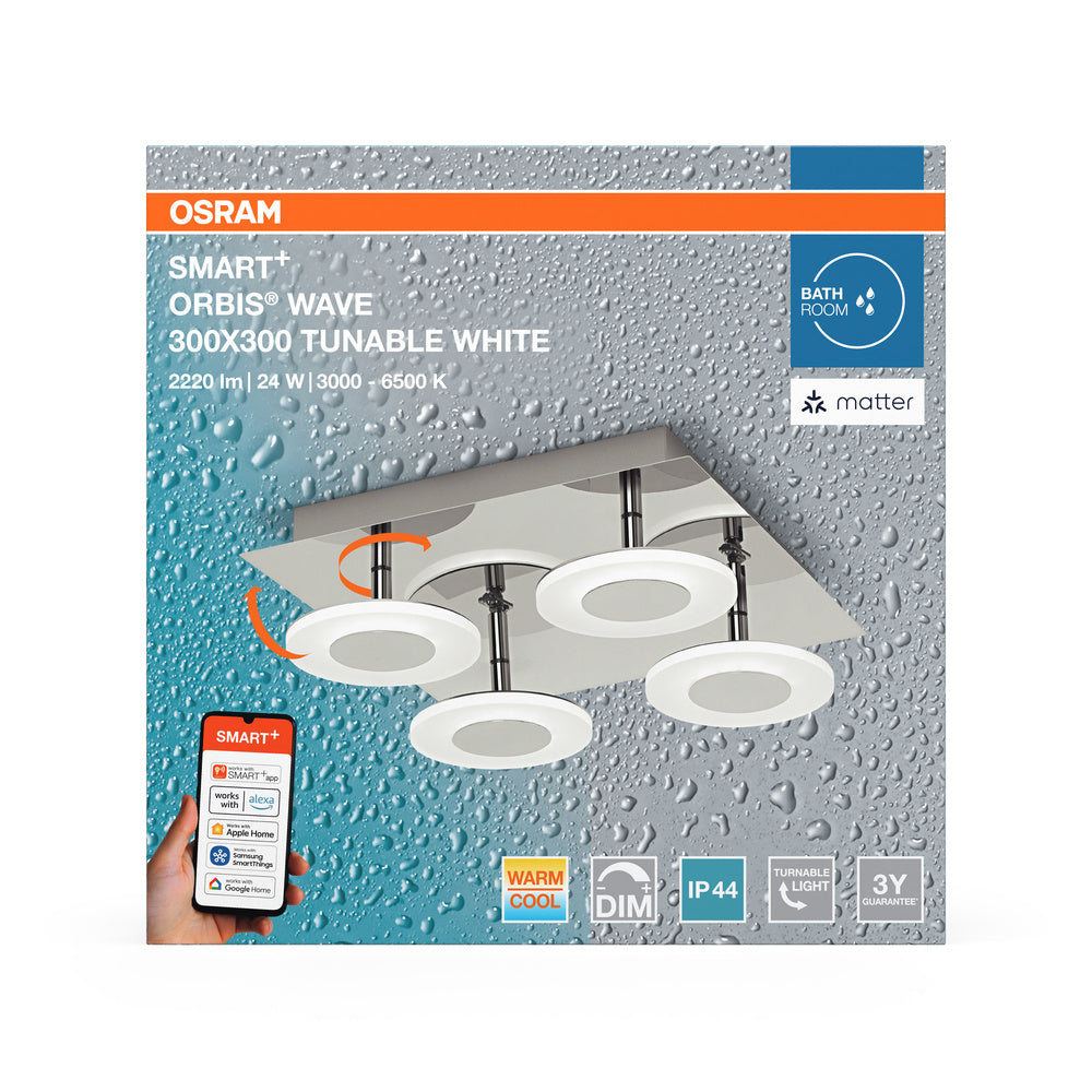 LED nástenné svietidlo 24W IP44 6500K 165° – nástenné LED svietidlo OSRAM