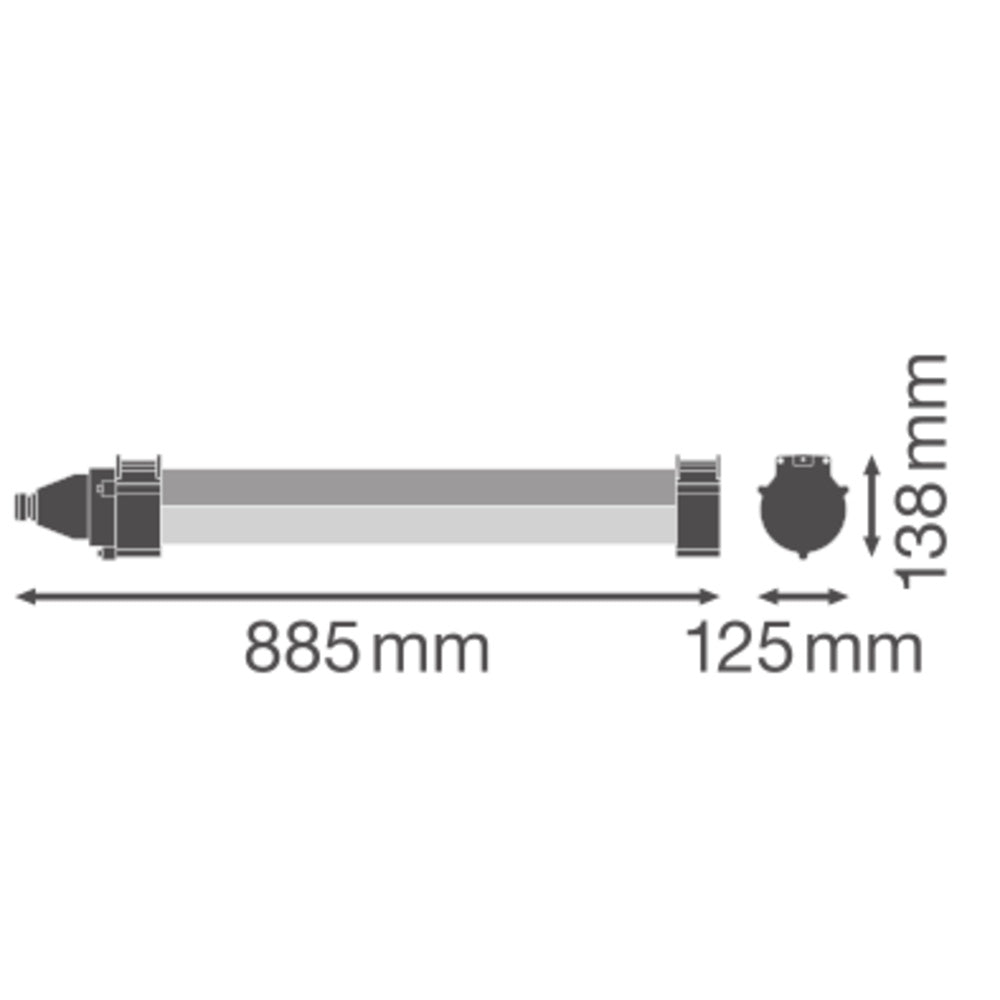LED prachotesné svietidlo 15W IP66 4000K 133° – priemyselné prachotesné svietidlo LEDVANCE