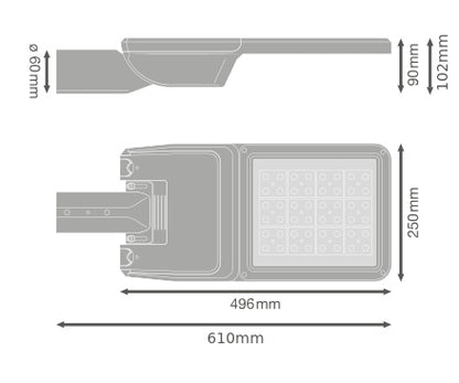 LED pouličné osvetlenie 70W IP66 3000K 135° – pouličné LED svietidlo LEDVANCE