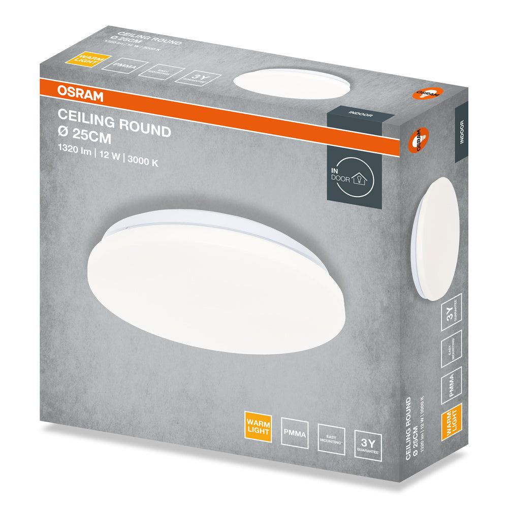 LED stropné svietidlo 12W IP20 3000K 120° – stropné LED svietidlo OSRAM