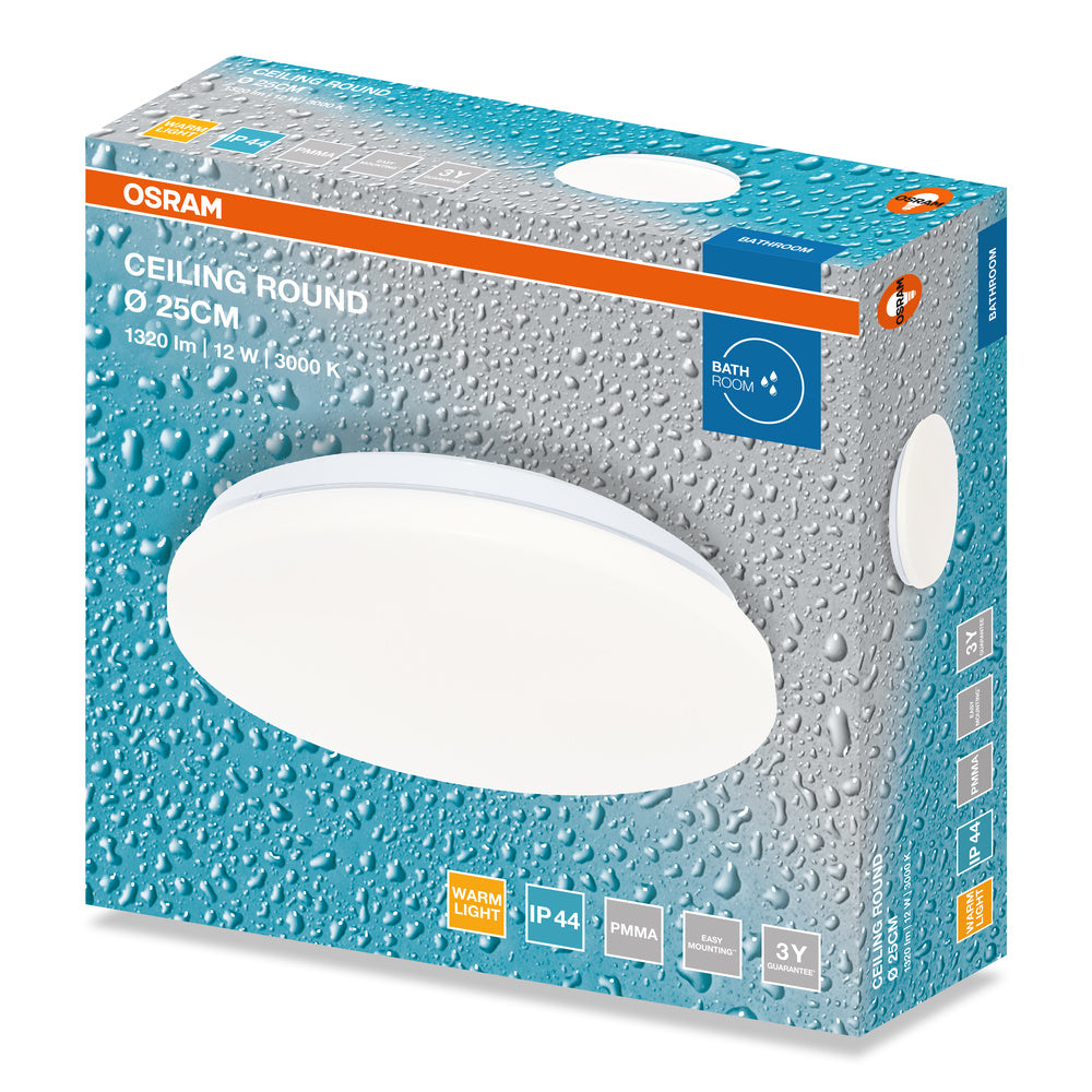 LED stropné svietidlo 12W IP44 3000K 120° – stropné LED svietidlo OSRAM