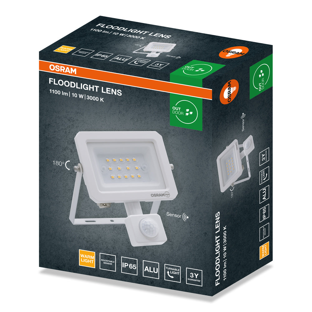 LED reflektor 10W IP65 3000K 110° – vonkajšie LED svietidlo OSRAM