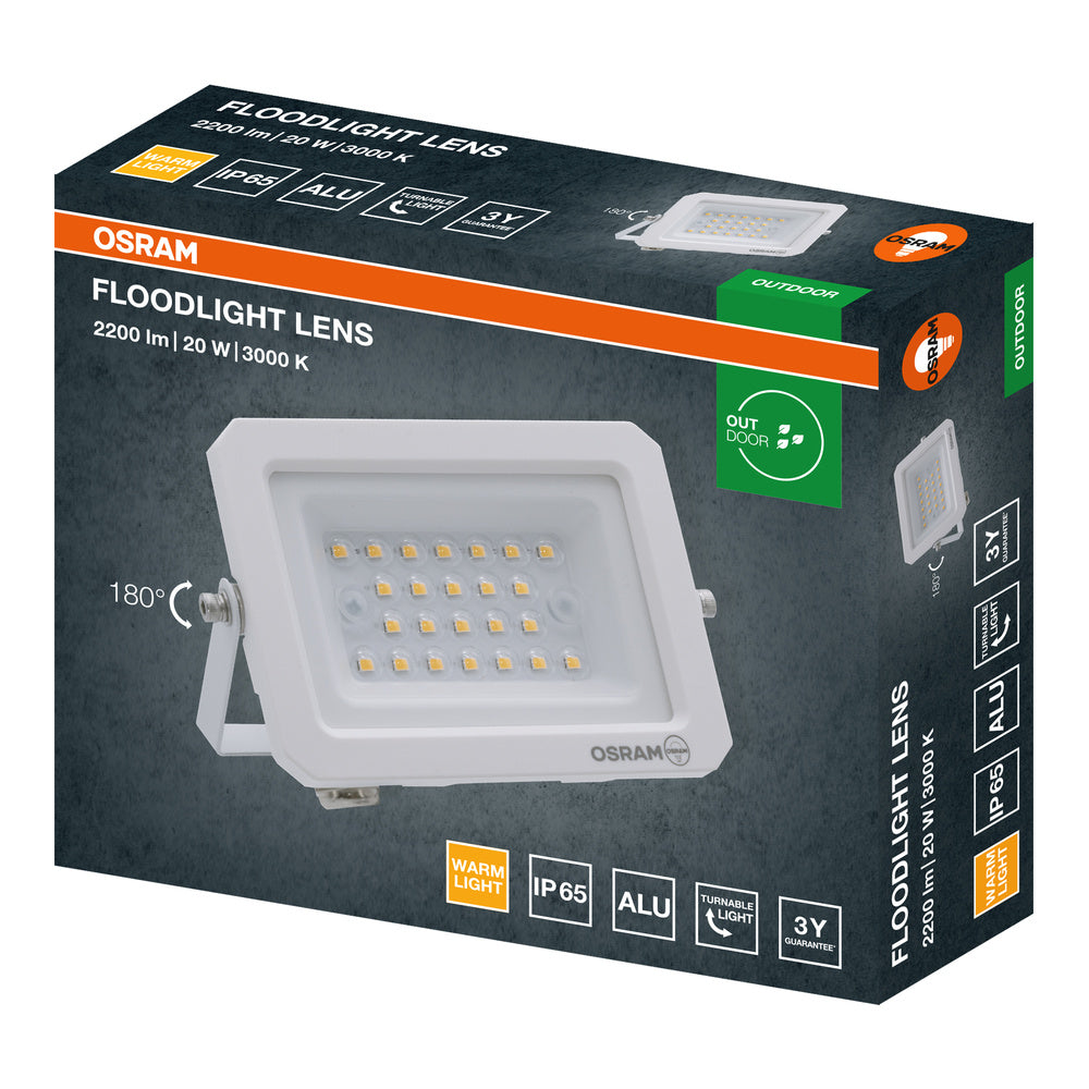 LED reflektor 20W IP65 3000K 110° – vonkajšie LED svietidlo OSRAM
