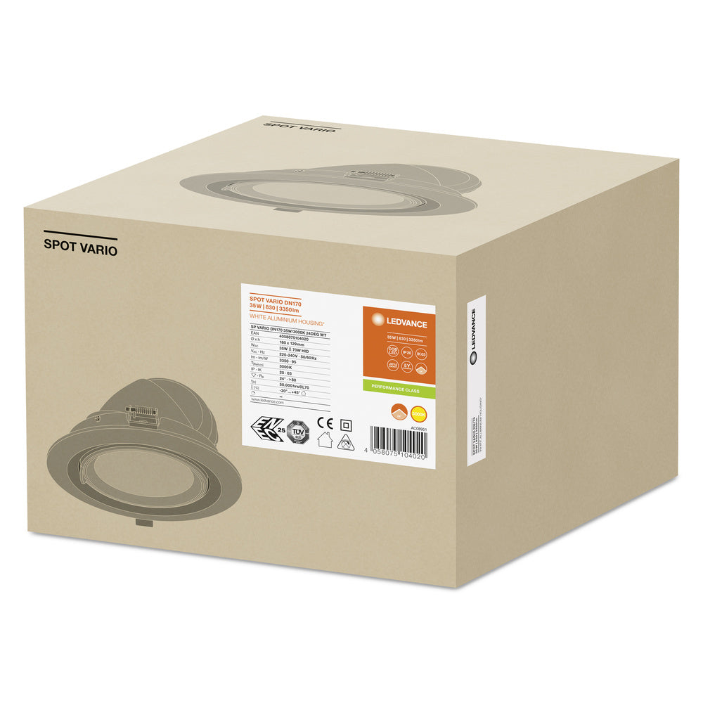 LED downlight 35W IP20 3000K 24° – zápustné LED svietidlo LEDVANCE